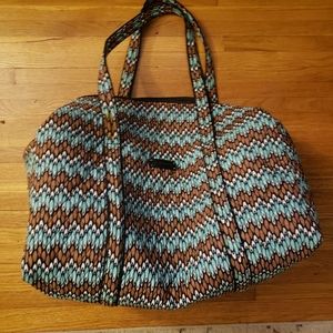 Vera Bradley duffle brown/teal/white